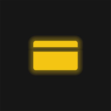 Banka Kredi Kartı Sarı parlak neon simgesi