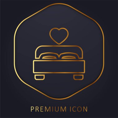 Yatak altın çizgisi prim logosu veya simgesi