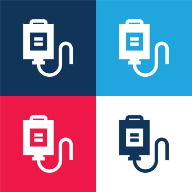 Kan Torbası mavi ve kırmızı. Minimum simge seti