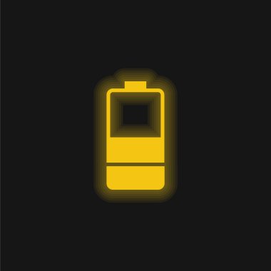 Pil sarısı parlak neon simgesi