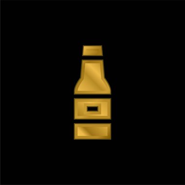 Bira altın kaplama metalik simge veya logo vektörü