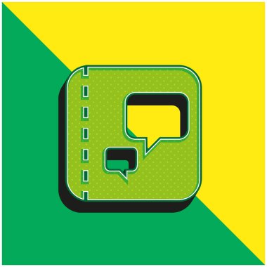 Kitap Yeşil ve Sarı Modern 3D vektör simgesi logosu