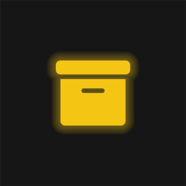 Kutu sarısı parlak neon simgesi