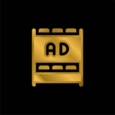 Altın kaplamalı metalik simge veya logo vektörü