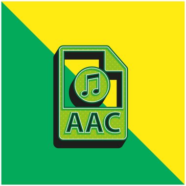 AAC Dosya Biçimi Yeşil ve Sarı 3D vektör simgesi logosu