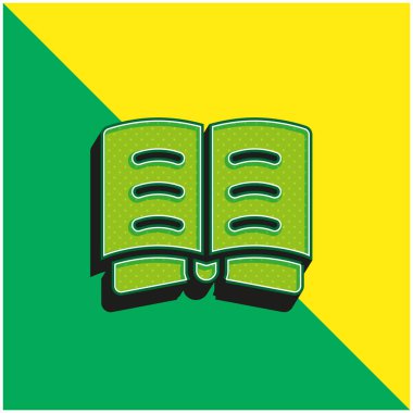 Kitap Yeşil ve Sarı Modern 3D vektör simgesi logosu