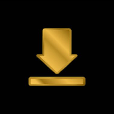 Ok altın kaplamalı metalik simge veya logo vektörü