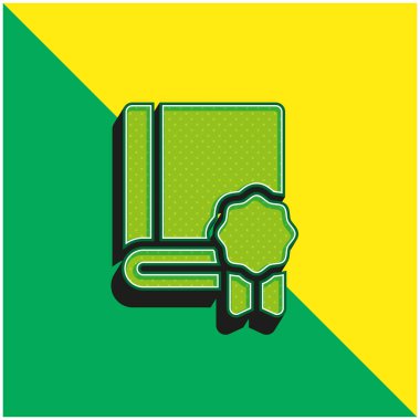 Kitap Yeşil ve Sarı Modern 3D vektör simgesi logosu