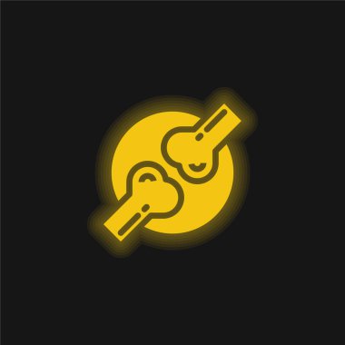 Kemik sarısı parlak neon simgesi