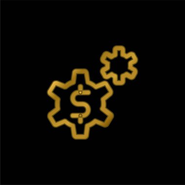 Uygulama altın kaplama metalik simge veya logo vektörü