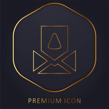 Doğum günü kartı altın çizgi prim logosu veya simgesi