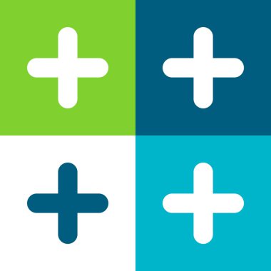 Düz dört renk simgesi seti ekle