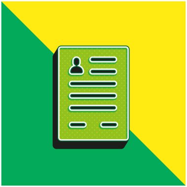 Application Form Green and yellow modern 3d vector icon logo clipart