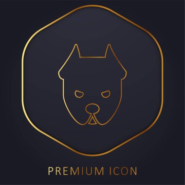 Angry Dog golden line premium logo or icon