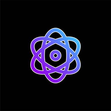 Atom mavi gradyan vektör simgesi