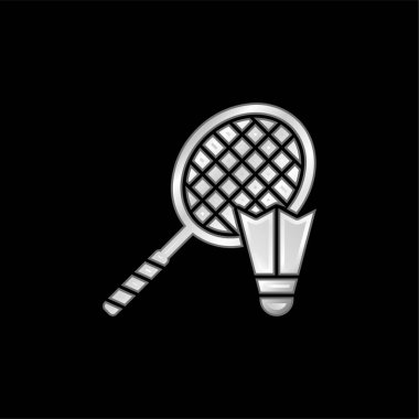 Badminton gümüş kaplama metalik simgesi