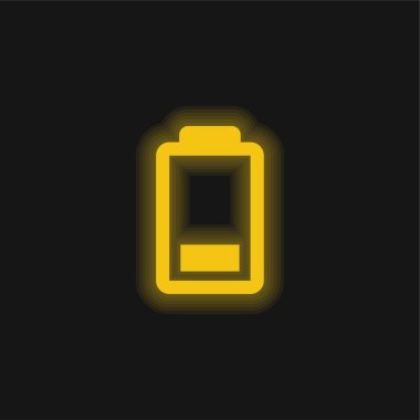 Pil sarısı parlak neon simgesi