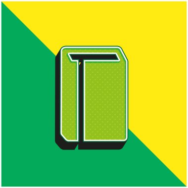 Yer İmleri Yeşil ve Sarı 3D vektör simgesiyle kitap