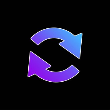 Saat Yönünde Dönen İki Oklar Çemberi Mavi Eğim vektörü simgesi