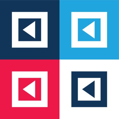 Gross Square düğmesinde arka ok üçgeni mavi ve kırmızı dört renk minimum simgesi