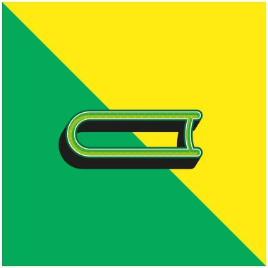 Alt Görünümden Kitap Özeti Yeşil ve Sarı 3D vektör simgesi logosu