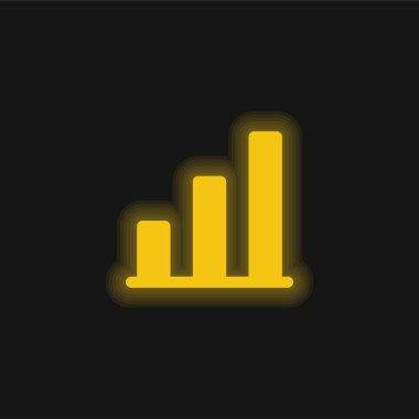 Analitik sarı parlak neon simgesi