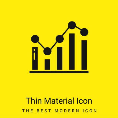 Bar Graph minimal bright yellow material icon clipart