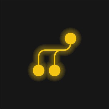 Analitik sarı parlak neon simgesi
