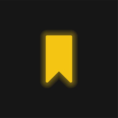 Yer imi sarı parlak neon simgesi