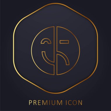 Bipolar altın çizgi prim logosu veya simgesi