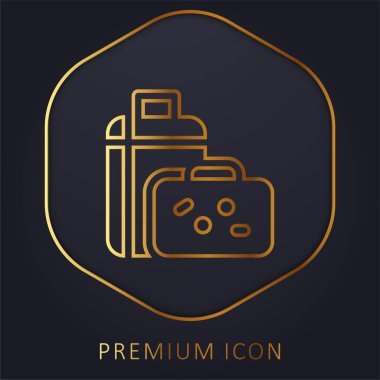 Bagaj altın çizgisi prim logosu veya simgesi
