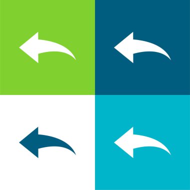 Siyah Sol Oklar Düz 4 renk en küçük simge kümesi