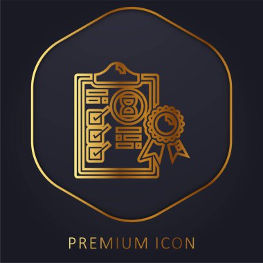 Altın çizgi prim logosu veya simgesi güvencesi
