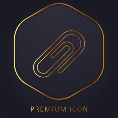 Pano Düğmesi altın çizgi prim logosu ya da simgesi ekle