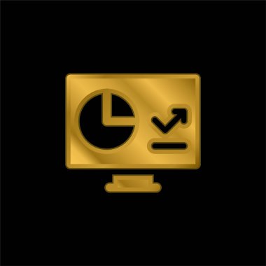 Artırılmış altın kaplama metalik simge veya logo vektörü