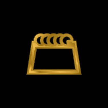 En üst sınır altın kaplamalı metalik simge veya logo vektörü ile Boş Sayfa