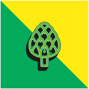 Artichoke Green and yellow modern 3d vector icon logo clipart