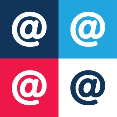 Arroba İşareti Mavi ve kırmızı En düşük simge kümesi