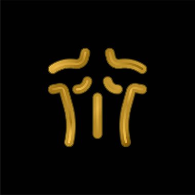 Arka altın kaplama metalik simge veya logo vektörü