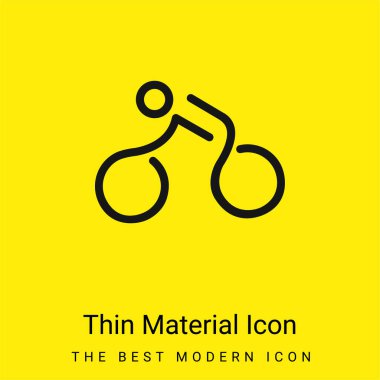 Bicycle Mounted By A Stick Man minimal bright yellow material icon clipart