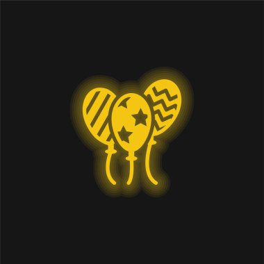 Balon sarısı parlak neon simgesi