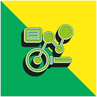 Analiz Yeşil ve Sarı 3D modern vektör simgesi logosu