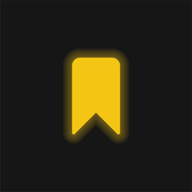 Yer imi sarı parlak neon simgesi