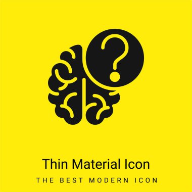 Brain minimal bright yellow material icon clipart