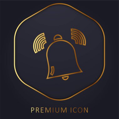 Alarm altın çizgi premium logosu veya simgesi