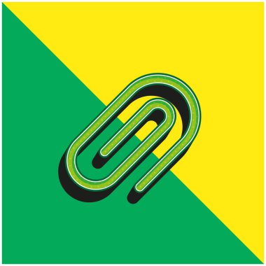 Eklenti Yeşil ve Sarı 3D modern vektör simgesi logosu