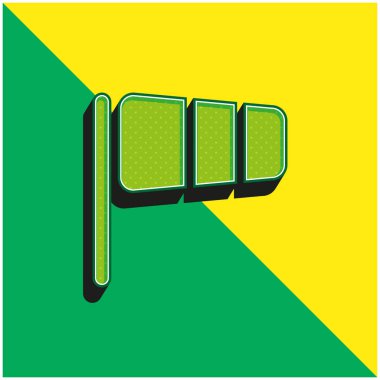 Siyah Rüzgarlar Soket Aracı Sembolü Yeşil ve Sarı 3d vektör simgesi logosu