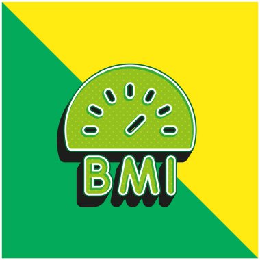 Bmi Green and yellow modern 3d vector icon logo clipart