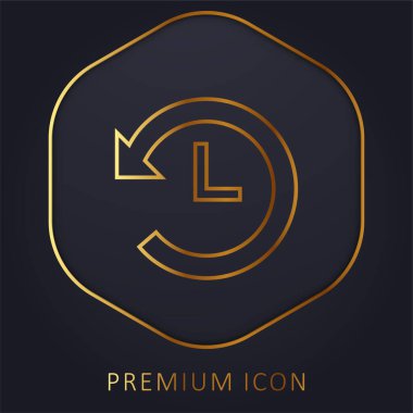 Geri Zaman altın çizgisi premium logosu veya simgesi