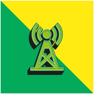 Anten Yeşil ve Sarı 3D modern vektör simgesi logosu